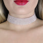 Love In Leather Diamanté Rhinestone Choker Fetish Collar