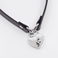 Love In Leather Faux Leather Collar With Functional Heart Padlock