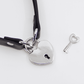 Love In Leather Faux Leather Collar With Functional Heart Padlock