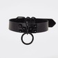 Love In Leather Faux Leather Collar With Black Metal Hardware