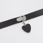 Love In Leather Faux Leather Collar With Heart Pendant