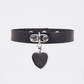 Love In Leather Faux Leather Collar With Heart Pendant