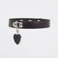 Love In Leather Faux Leather Collar With Heart Pendant