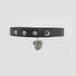 Love In Leather Faux Leather Collar With Heart Pendant