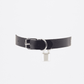 Love In Leather Faux Leather Collar With Padlock Pendant