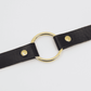 Love In Leather Faux Leather Choker Collar With 40mm O-Ring