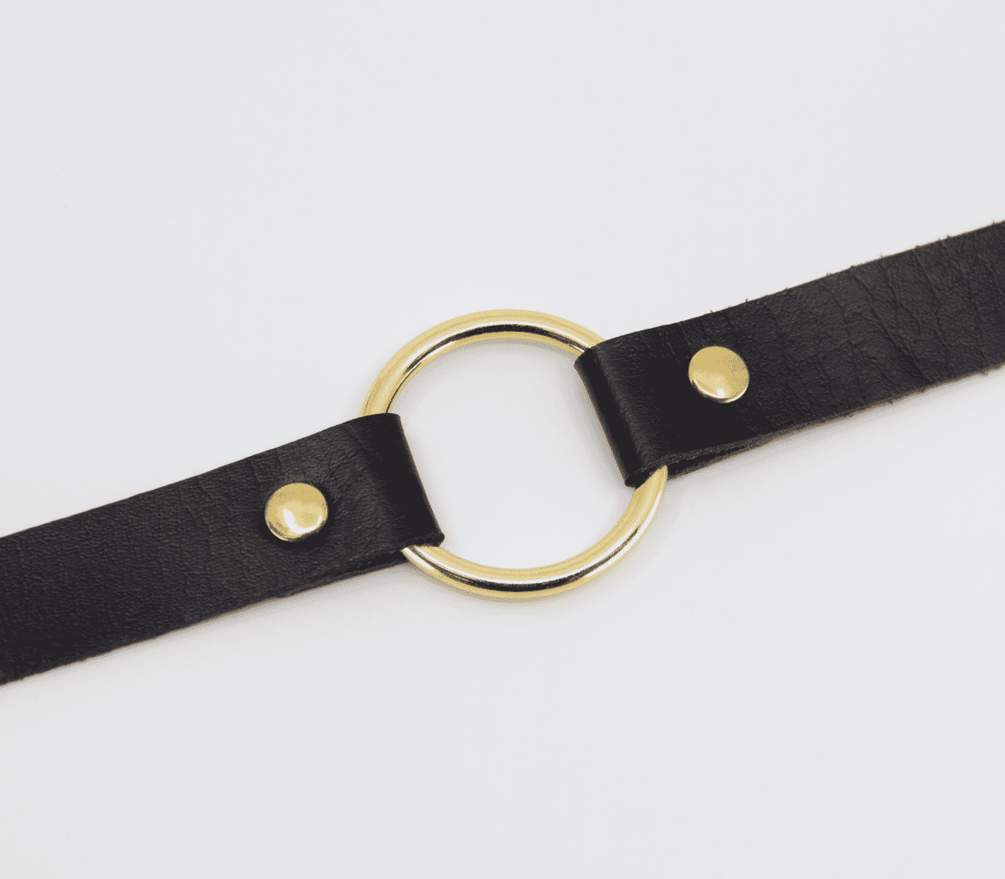Love In Leather Faux Leather Choker Collar With 40mm O-Ring