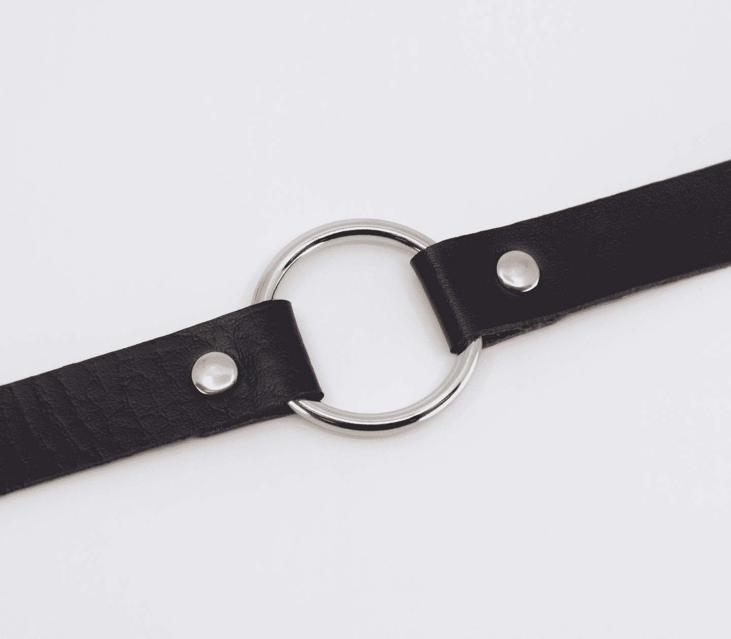 Love In Leather Faux Leather Choker Collar With 40mm O-Ring