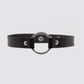 Love In Leather Faux Leather Choker Collar With 40mm O-Ring