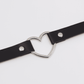 Love In Leather Faux Leather Choker Collar With 40mm Heart Ring