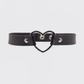 Love In Leather Faux Leather Choker Collar With 40mm Heart Ring