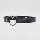 Love In Leather Faux Leather Choker Collar With 40mm Heart Ring