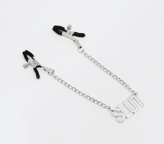 Love In Leather 'Slut' Nipple Clamps