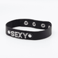 Love In Leather 'SEXY' Diamanté Word Thin Leather Collar