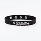 Love In Leather 'SLAVE' Diamanté Word Thin Leather Collar
