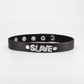 Love In Leather 'SLAVE' Diamanté Word Thin Leather Collar