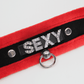 Love In Leather 'SEXY' Diamanté Word Soft & Fluffy Collar