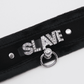 Love In Leather 'SLAVE' Diamanté Word Soft & Fluffy Collar
