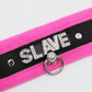 Love In Leather 'SLAVE' Diamanté Word Soft & Fluffy Collar