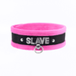 Love In Leather 'SLAVE' Diamanté Word Soft & Fluffy Collar