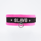 Love In Leather 'SLAVE' Diamanté Word Soft & Fluffy Collar