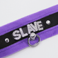 Love In Leather 'SLAVE' Diamanté Word Soft & Fluffy Collar