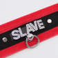 Love In Leather 'SLAVE' Diamanté Word Soft & Fluffy Collar