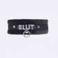 Love In Leather 'SLUT' Diamanté Word Soft & Fluffy Collar