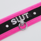 Love In Leather 'SLUT' Diamanté Word Soft & Fluffy Collar