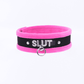 Love In Leather 'SLUT' Diamanté Word Soft & Fluffy Collar
