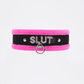 Love In Leather 'SLUT' Diamanté Word Soft & Fluffy Collar