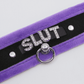 Love In Leather 'SLUT' Diamanté Word Soft & Fluffy Collar