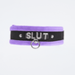 Love In Leather 'SLUT' Diamanté Word Soft & Fluffy Collar