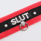 Love In Leather 'SLUT' Diamanté Word Soft & Fluffy Collar