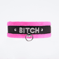 Love In Leather 'BITCH' Diamanté Word Soft & Fluffy Collar