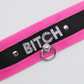 Love In Leather 'BITCH' Diamanté Word Soft & Fluffy Collar