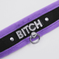 Love In Leather 'BITCH' Diamanté Word Soft & Fluffy Collar