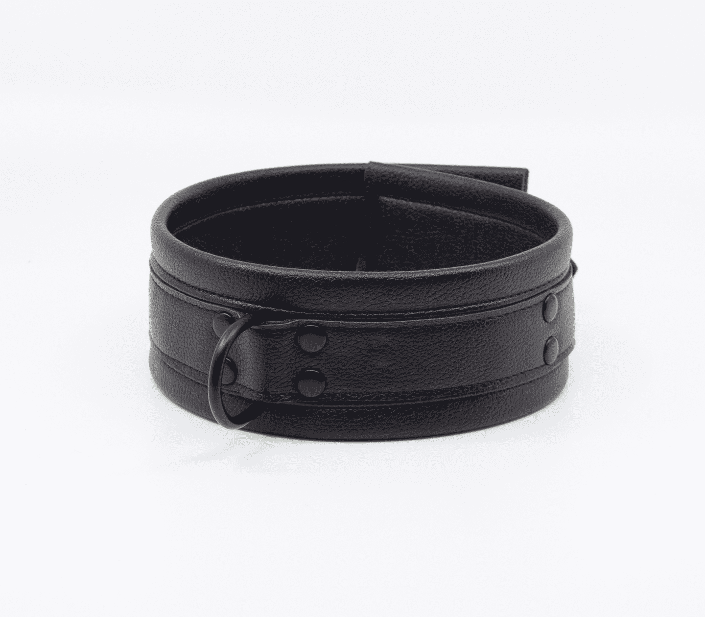 Love In Leather Faux Leather Collar & Lead Set with Matte Black Metal Hardware