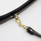 Love In Leather Faux Leather Collar & Lead Set with Gold Tone Metal Hardware