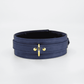 Love In Leather Faux Leather Collar & Lead Set with Gold Tone Metal Hardware