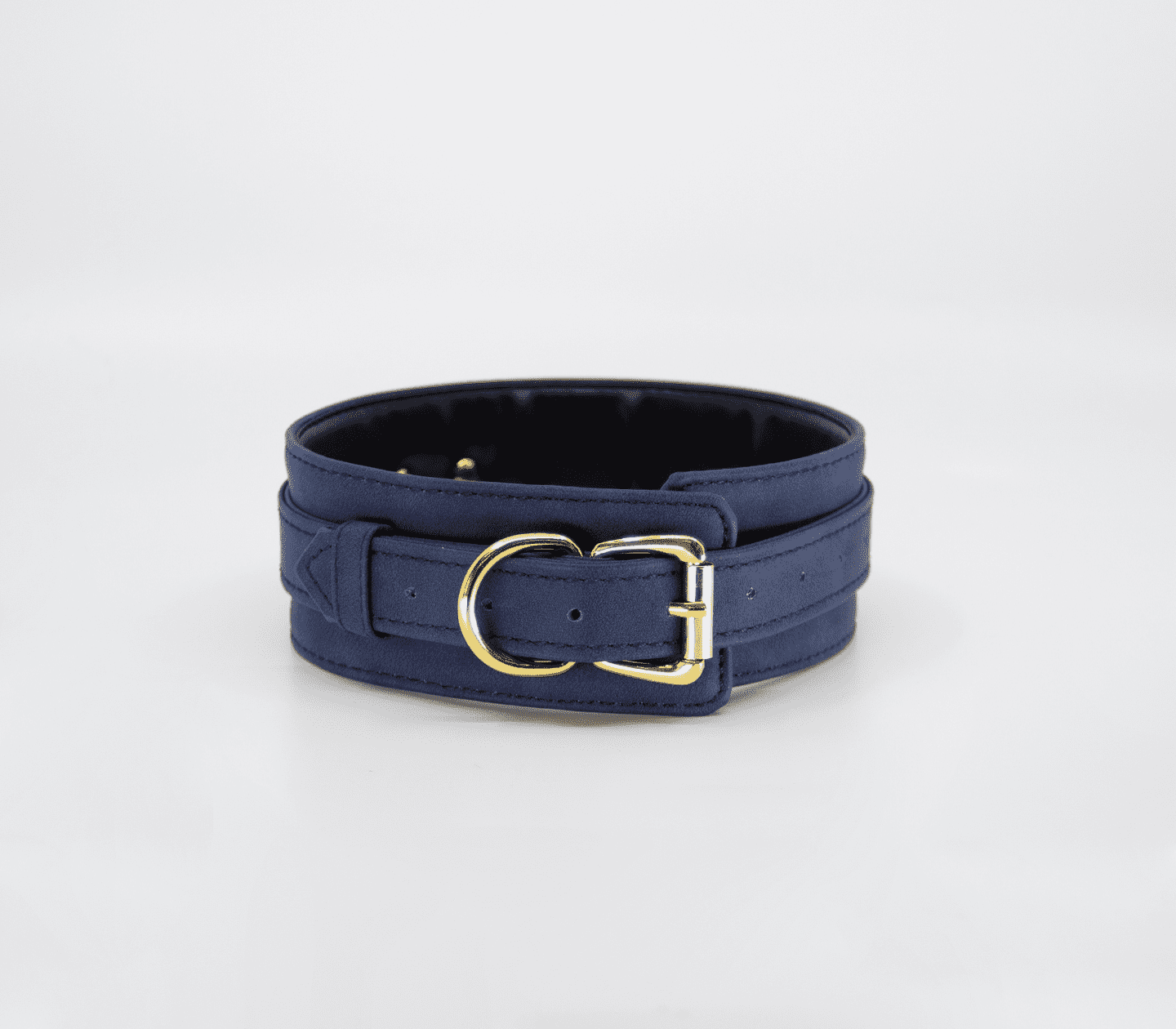Love In Leather Faux Leather Collar & Lead Set with Gold Tone Metal Hardware