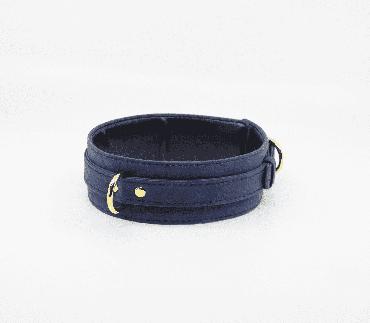 Love In Leather Faux Leather Collar & Lead Set with Gold Tone Metal Hardware