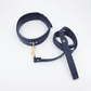 Love In Leather Faux Leather Collar & Lead Set with Gold Tone Metal Hardware