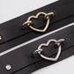 Love In Leather Faux Leather Collar With Heart Shaped Hardware