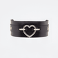 Love In Leather Faux Leather Collar With Heart Shaped Hardware