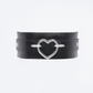 Love In Leather Faux Leather Collar With Heart Shaped Hardware