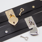 Love In Leather Faux Leather Collar With Functional Heart Padlock Pendant