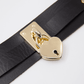 Love In Leather Faux Leather Collar With Functional Heart Padlock Pendant