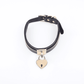 Love In Leather Faux Leather Collar With Functional Heart Padlock Pendant