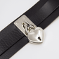 Love In Leather Faux Leather Collar With Functional Heart Padlock Pendant